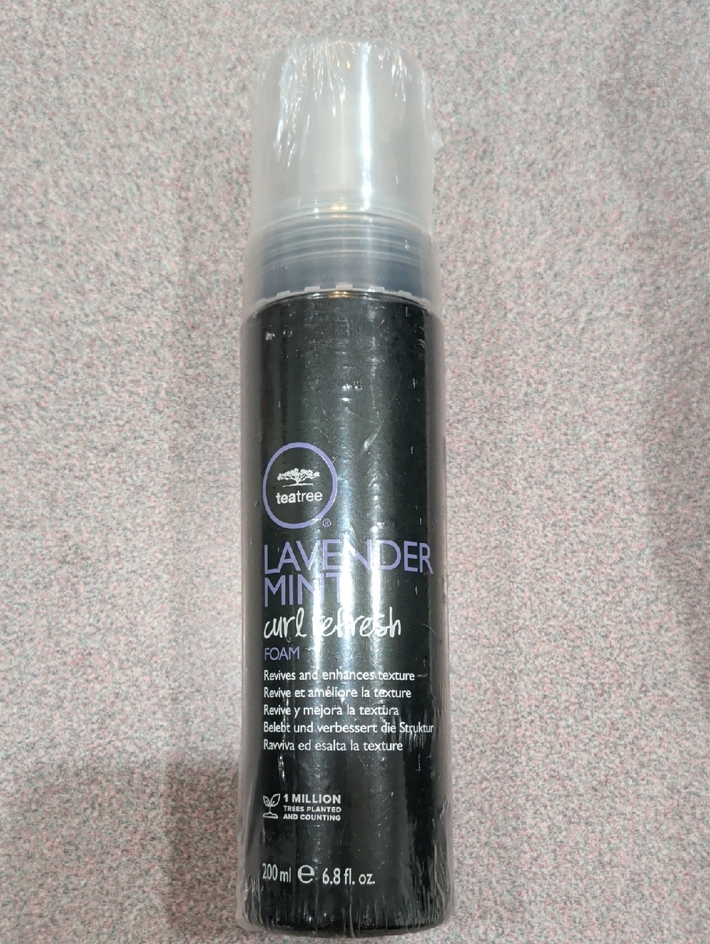 Paul Mitchell Lavender Mint Curl Refresh Foam - Black Bottle with Purple Text